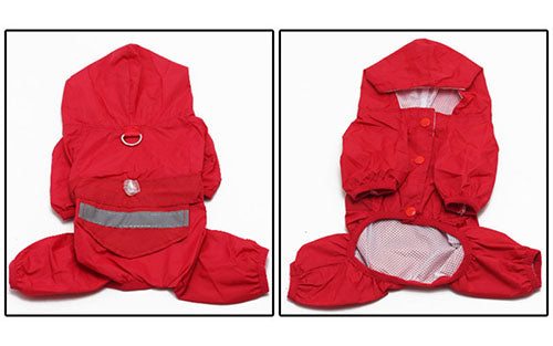 Pet Cat Dog Raincoat Hooded Reflective Puppy Small Dog Rain Coat Waterproof Jacket for Dogs Soft Breathable Mesh Dog Clothes